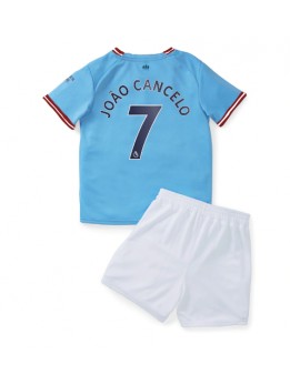 Manchester City Joao Cancelo #7 Heimtrikotsatz für Kinder 2022-23 Kurzarm (+ Kurze Hosen)